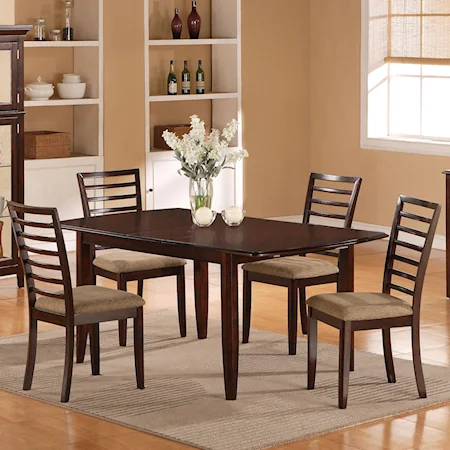 Five-Piece Butterfly Leaf Table and Ladder Back Chair Dining Set